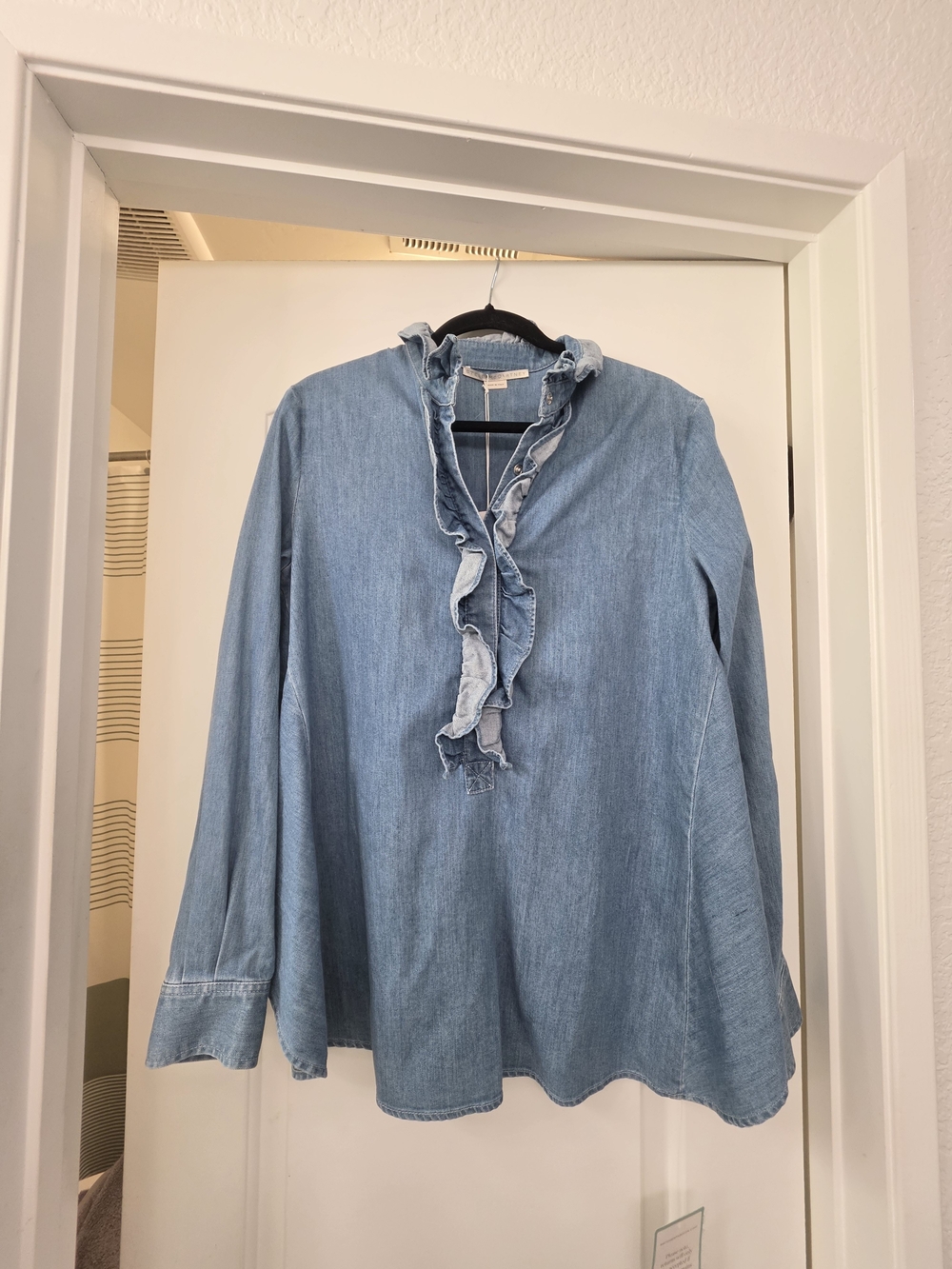 NWT Stella McCartney Ruffle Light Denim Shirt (IT 42 / US 6)